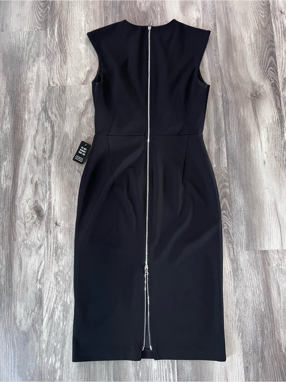 Express Black Midi Dress with Silver double Zipper